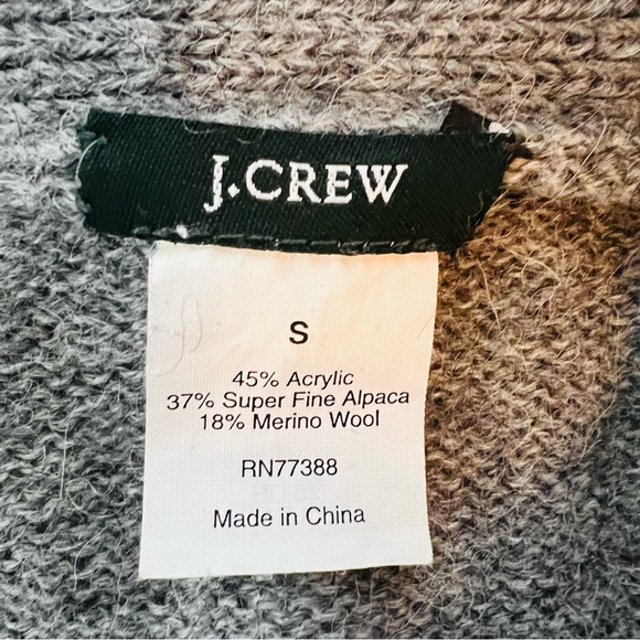 J CREW Gray Knit Shawl Collar Cardigan Sweater Alpaca Wool Size S - Picture 7 of 7